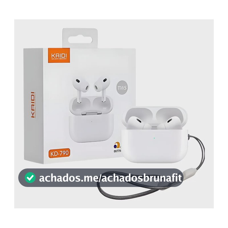Fones de Ouvido Sem Fio Kaidi KD-790 Bluetooth Branco Academia Antiruído