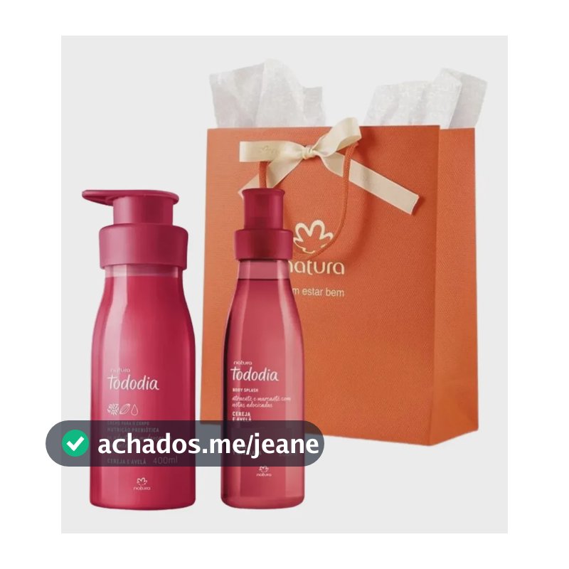 Kit Tododia Cereja E Avelã Creme + Body Splash - Natura