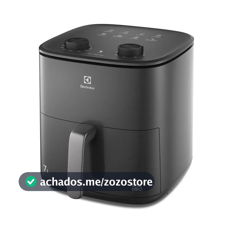 Air Fryer Fritadeira Elétrica sem Óleo 7,0L 1700w Electrolux Grade removível dupla camada Antiaderente 8 Receitas Programadas Aviso Sonoro de segurança automático EAF71 - Cinza