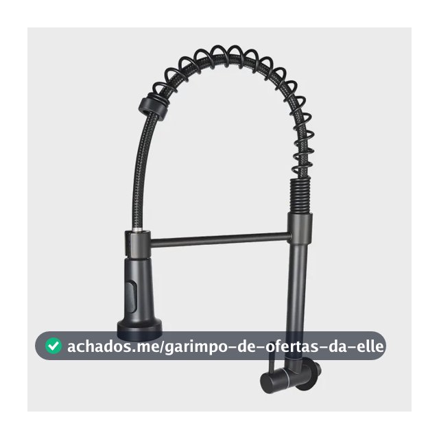 Torneira Pia De Gourmet Flexivel Cozinha Parede Preto Yesop