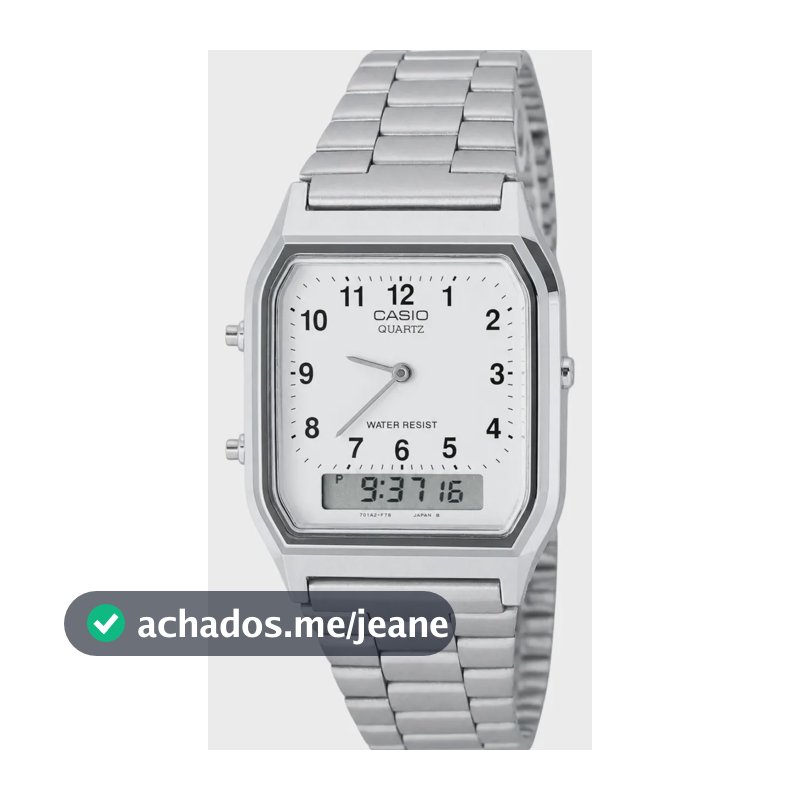 Relógio Casio Original Fundo Branco Analógico Nota Fiscal Prata