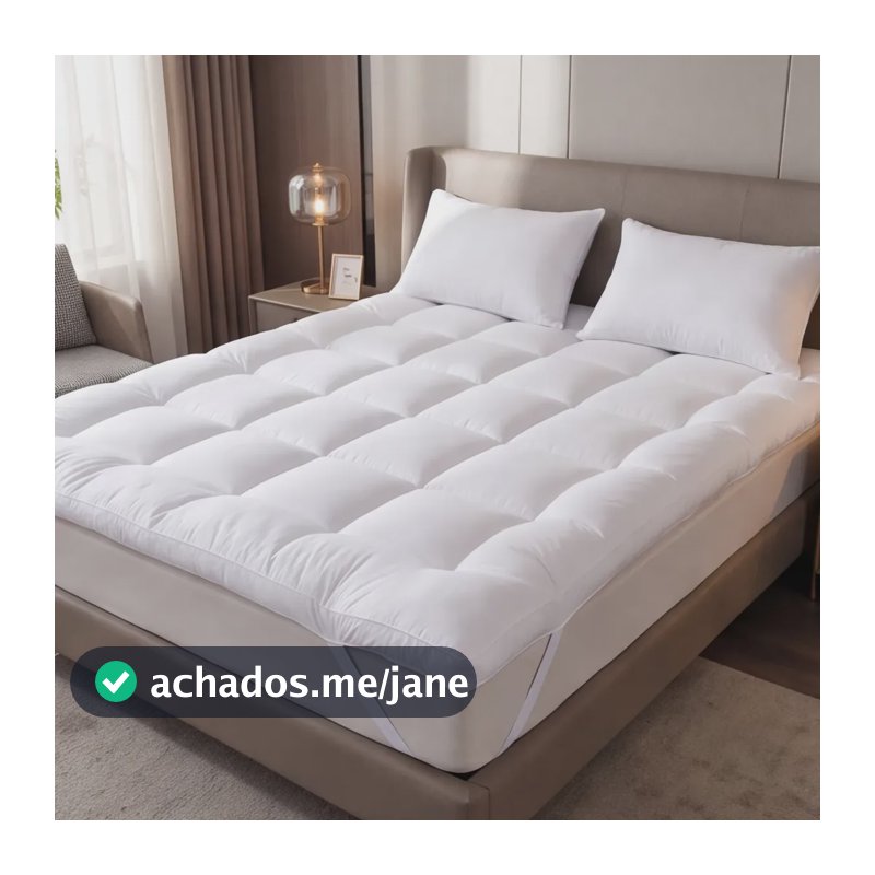 Pillow Top Protetor Colchão Casal 400 Fios Casa Casual Hotel Branco Liso Casal