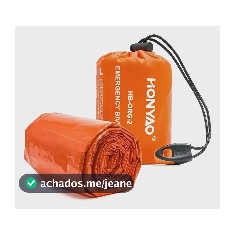 Saco De Dormir Aluminizado Manta Cobertor Térmica Legendário Laranja