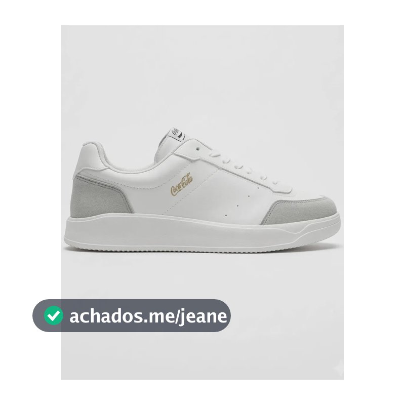 Tênis Coca Cola Space Vision Unissex Casual Leve Original Branco Liso 44