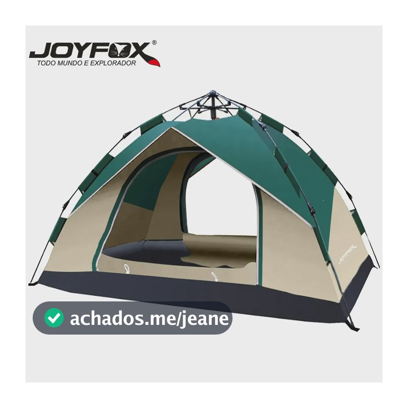 Barraca Pop Up Joyfox Para 3/4 Pessoas Impermeável E Automática - Verde E Branco