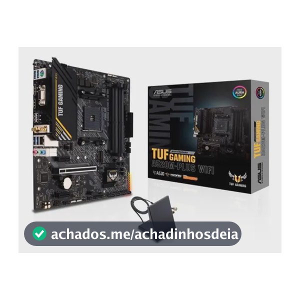 Placa Mãe Asus Para Amd Am4 Tuf Gaming A520m-plus Wifi Matx Preto