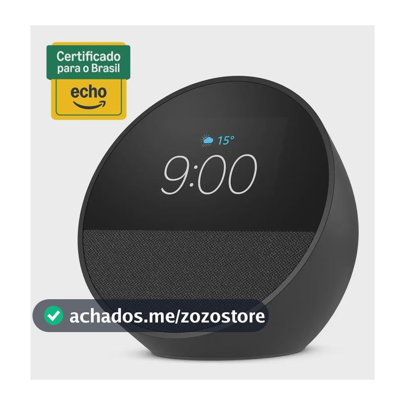 Echo Spot 2024 Com Alexa Despertador Inteligente Preto Amazon
