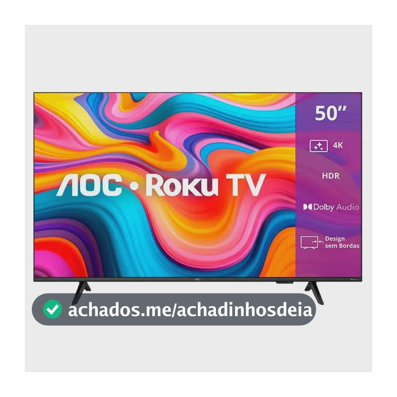 Smart Tv AOC 50'' Roku 4K UHD DLED Wi-Fi Dolby Audio 50U7066
