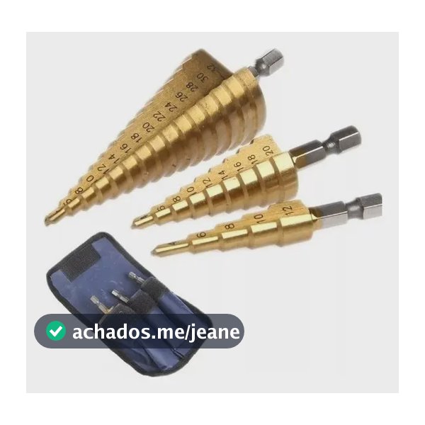 Jogo 3 Broca Escalonada Titanio 3-12 4-20 -32mm Marca MFL