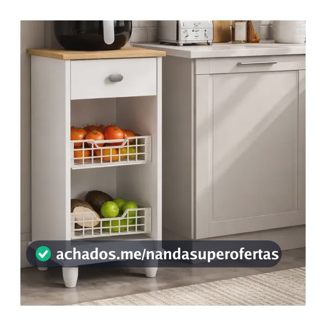 Armário Fruteira Cesto 1 Gav Flex  Suporte Multiuso Mavi  Branco