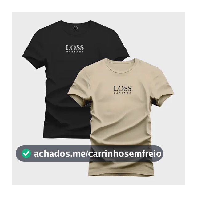 Kit 2 Camiseta Masculina Camisa Algodão Premium Loss Dantawj