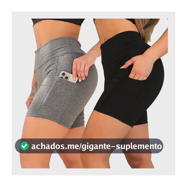 Kit 2 Shorts Bermuda Feminina Fitness Academia Bolso Lateral