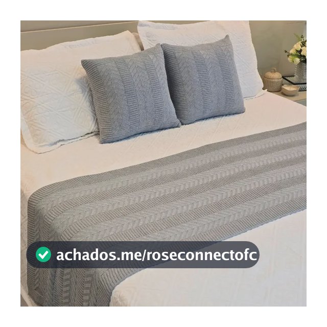 Peseira Manta Tricot Cama Casal Links Home Decor 200x60cm
