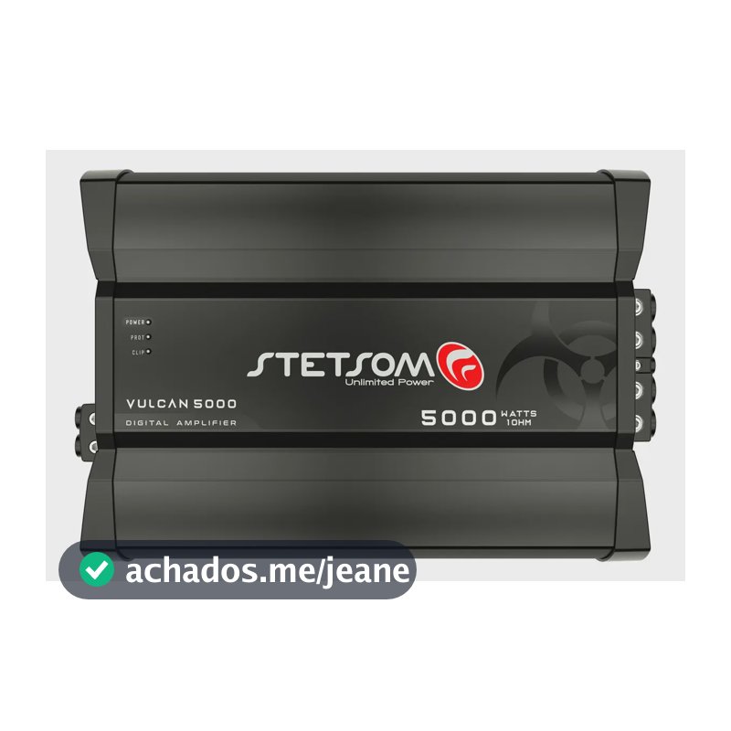 Módulo Stetsom Vulcan 5000 1 Ohm Amplificador Mono Full Range 10hz  12khz 5000w Rms Em 1 Ohm Entrada Rca 1 Canal 5000w... 1 Ohm