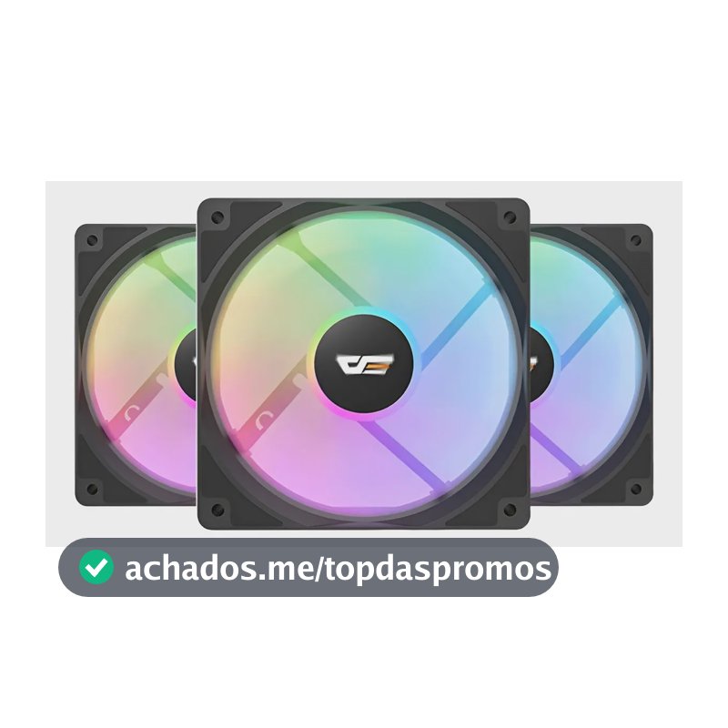 Kit Ventoinhas Aigo Darkflash Cl12, Rainbow, 3x120mm, Preto