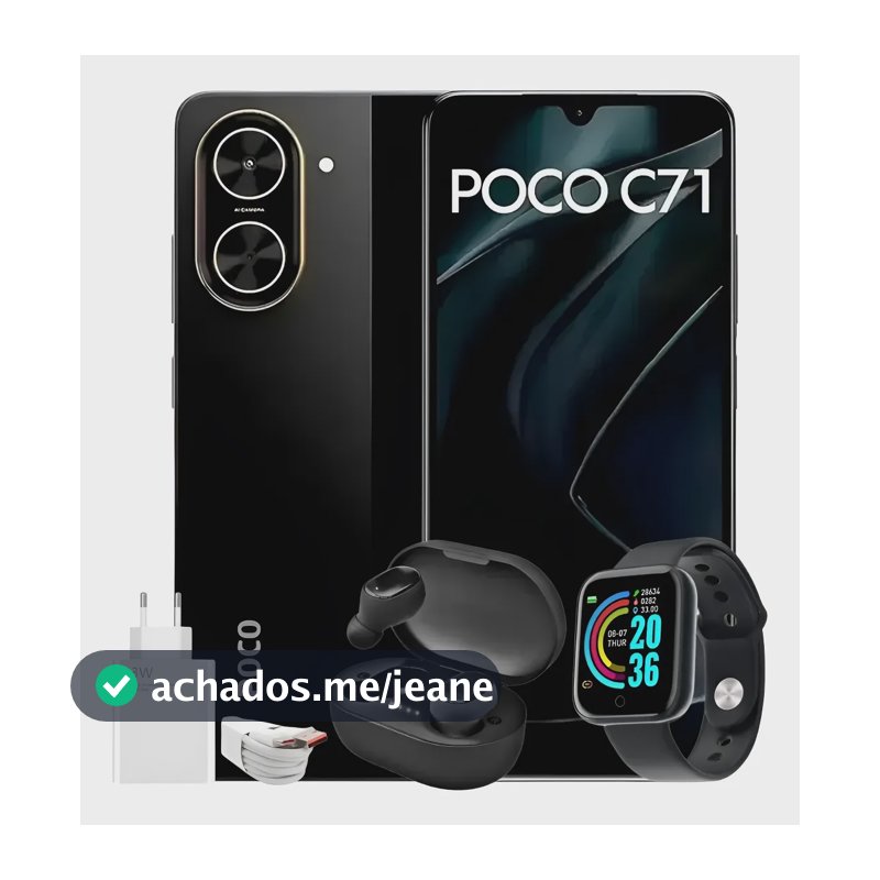 Xiaomi Poco C71 Dual Sim 128gb 8ram, Mais Barato Com Brinde Preto