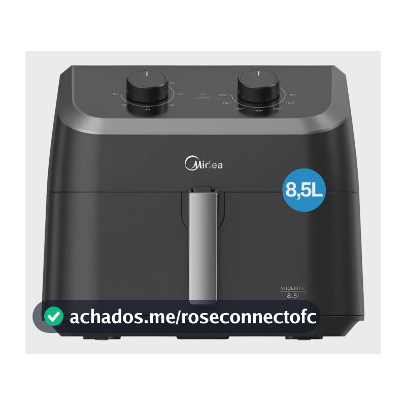 Fritadeira Air Fryer 8,5l Widemax Com Cesto Antiaderente Blackstone, 1900w Midea