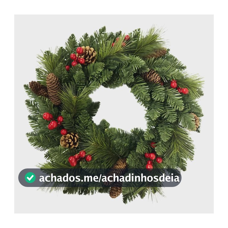 Guirlanda De Natal Grande 30cm Pinhas Enfeites Natalinos Verde