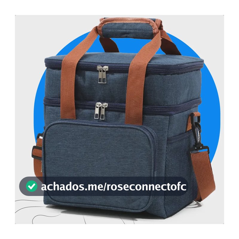 Bolsa Térmica Para Marmita Lancheira Isotérmica Com Alça Transversal Removível Azul Ecomixshop