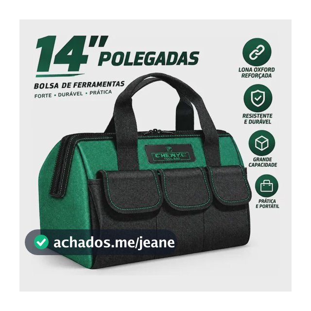 Bolsa De Ferramentas Forte Durável Lona Engrossa 14 Polegada Verde