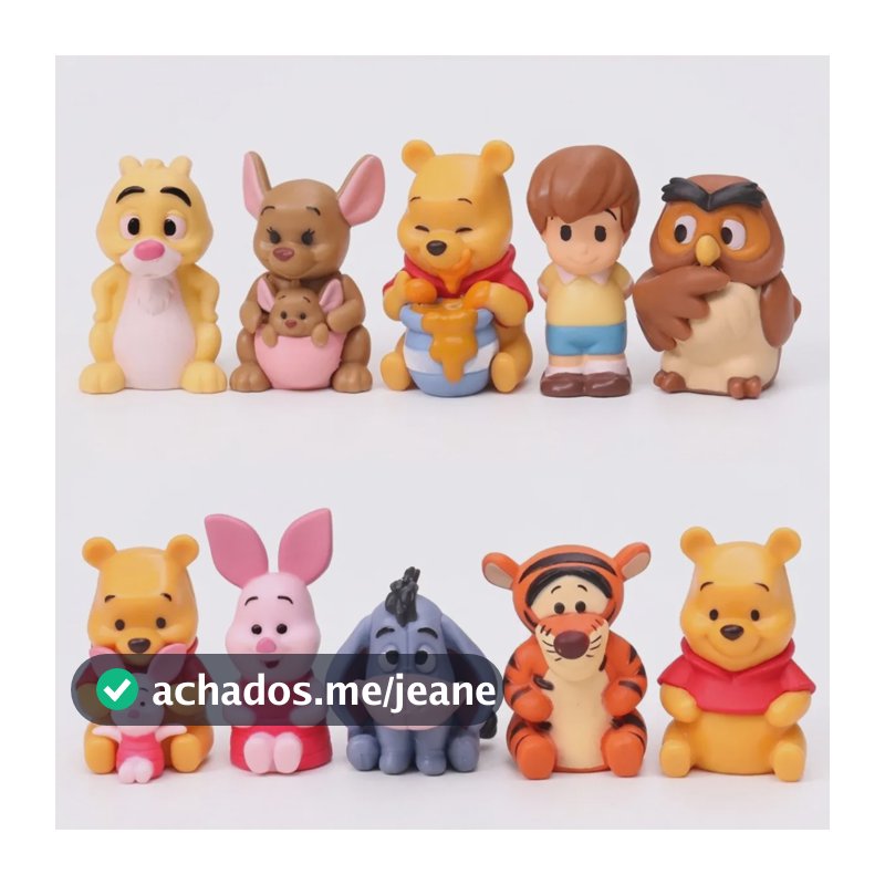 Kit Com 10 Bonecos Do Ursinho Pooh Disney Pvc Miniaturas