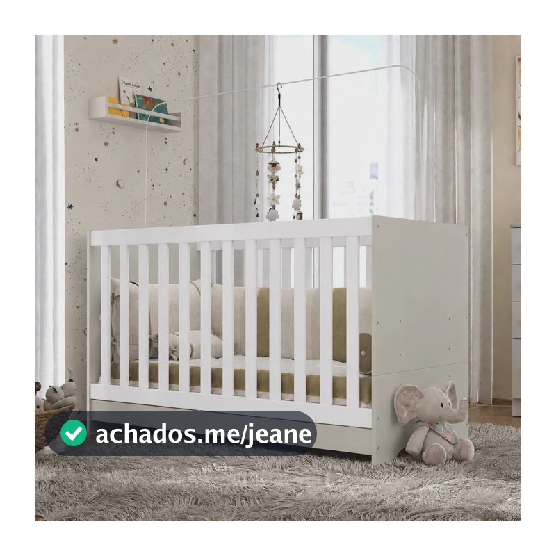 Berço 3 em 1 para Colchão 60 x 130 cm Multimóveis Off White/Branco