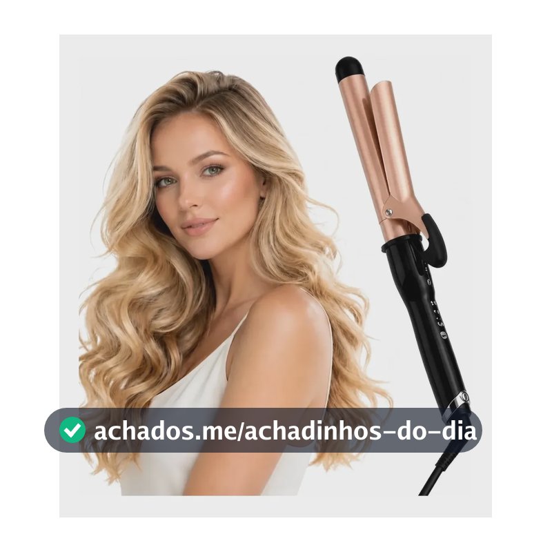 Modelador De Cachos Médios E Definidos 25mm Rose Gold E Preto 127/220v