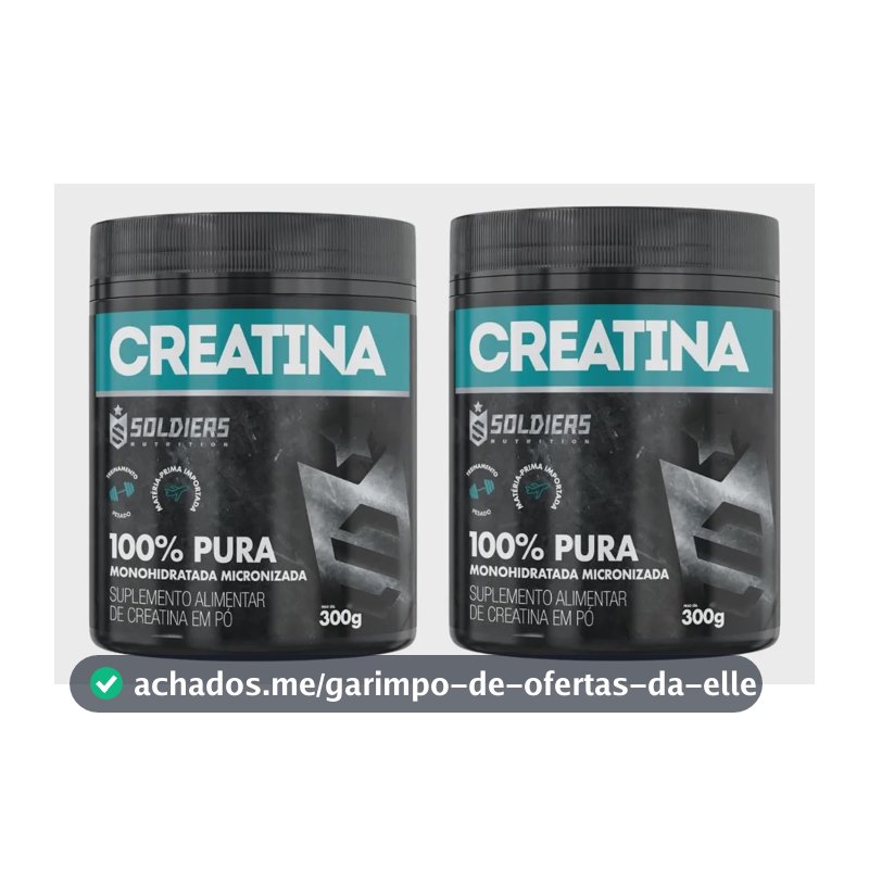 Kit: 2 Creatina Pote 300g 100% Pura Soldiers Nutrition Treino Performance Fortalecimento