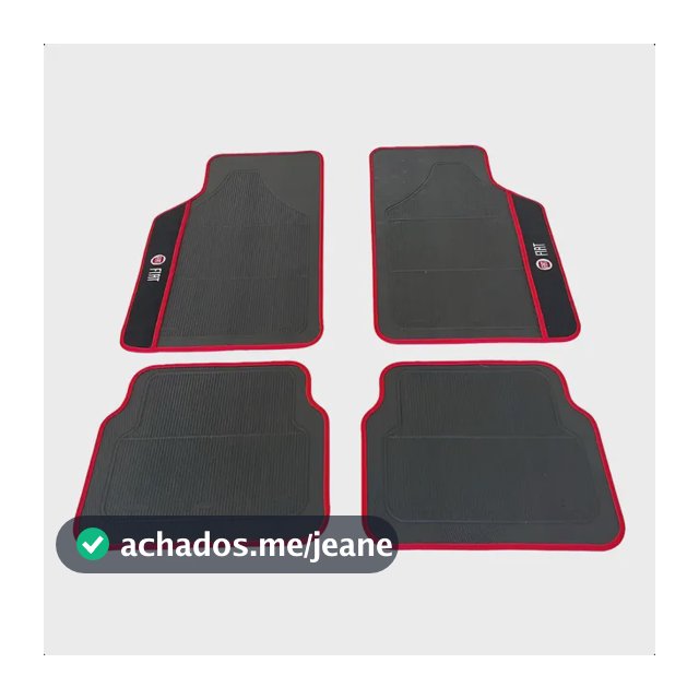 Kit Tapete Automotivo Borracha 4 Peças Bordado Fiat Vermelho