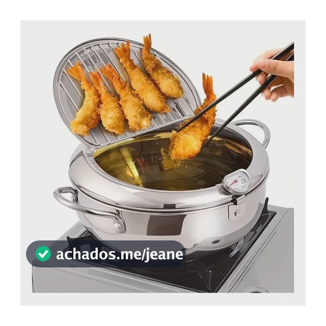 Panela De Fritura Profunda De Aço Inoxidável Com Termômetro  Prateado
