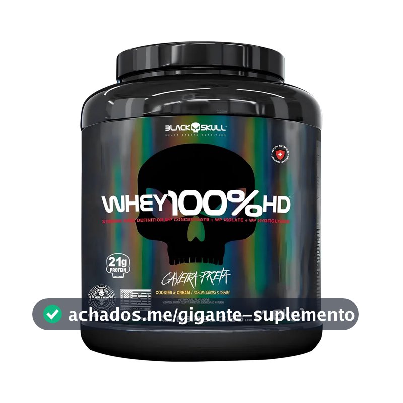 Whey 100% HD Pote 1.8kg Cookies and Cream Black Skull