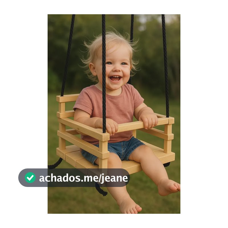 Balanço Cadeirinha Infantil Madeira Maciça Casa Jardim Natural