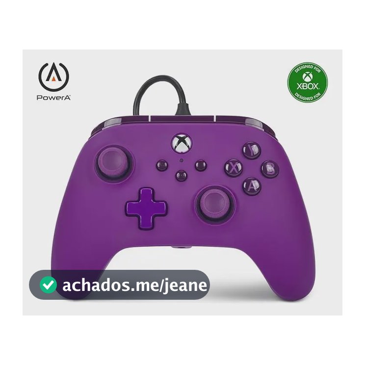 Controle Xbox Series S X Pc Power A Com Fio Usb C Roxo Cor Violeta