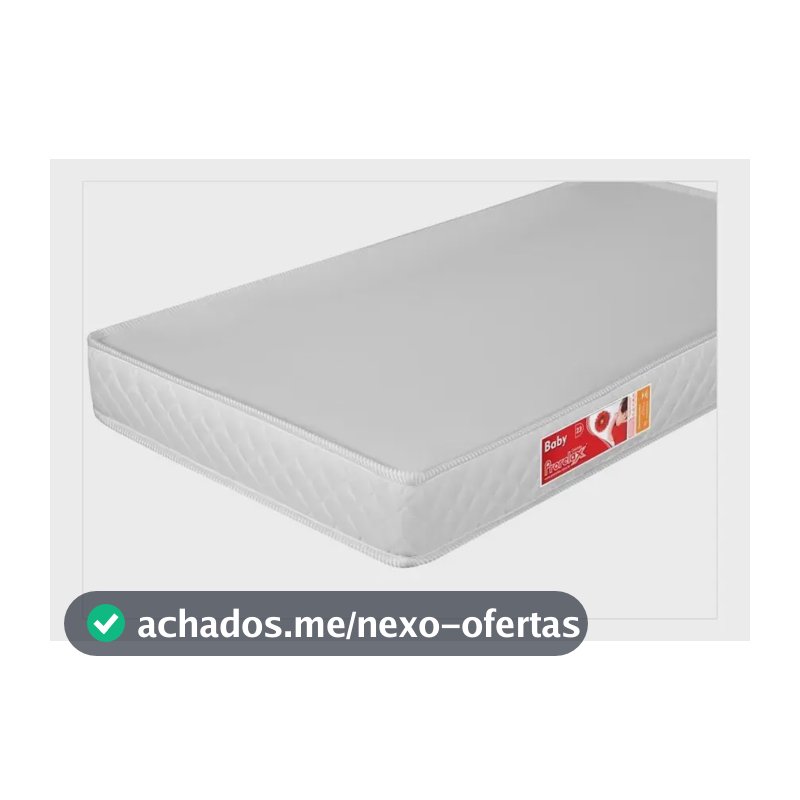 Colchão Berço Prorelax D18 Branco Para Bebê, 70 x 130 cm - Prorelax