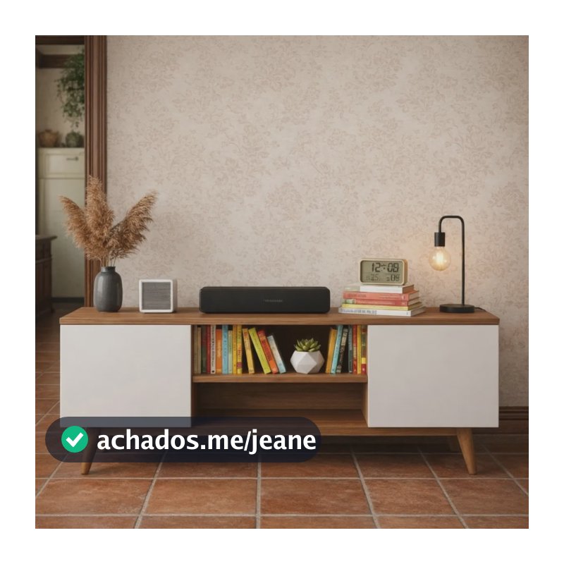 Estante Rack Para Tv Até 50 Polegadas Sala De Estar 2 Portas Branco