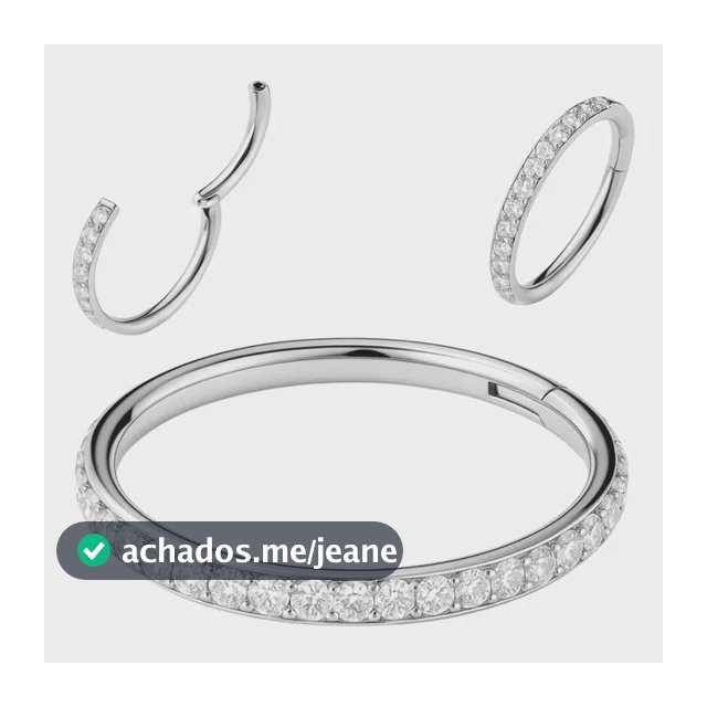 Piercing Titânio Argola Click Cravejada 6mm 8mm 10mm 12mm