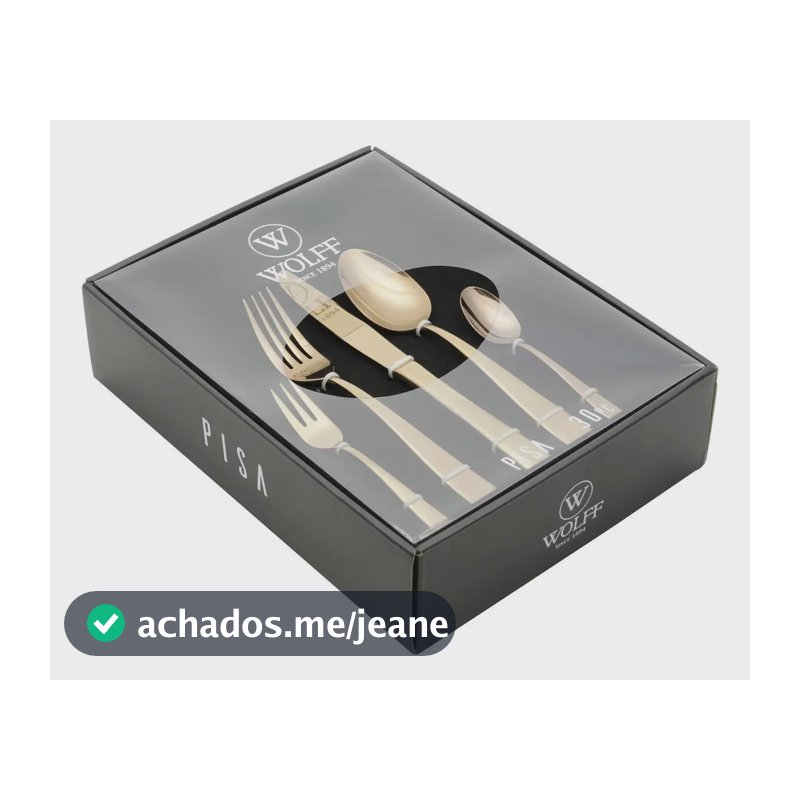 Faqueiro 30 Peças Aço Inox Pisa Dourado - Wolff
