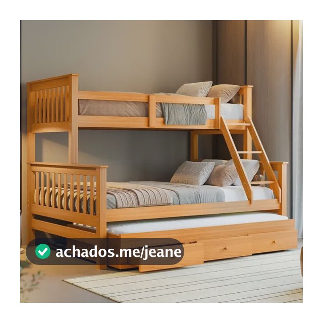 Treliche Casal Solteiro Madeira Maciça C/ Aux Solt Gavetas