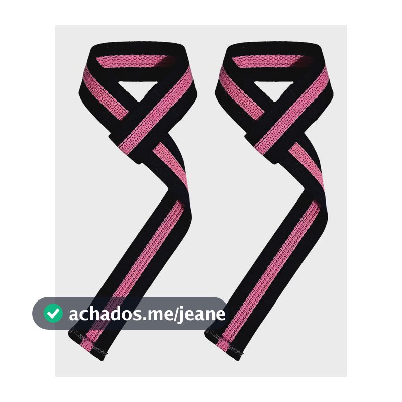 Tala Strap Musculação 100% Algodão Crossfit Cor Tala Strap Preto/rosa Fortwazz ZZ50