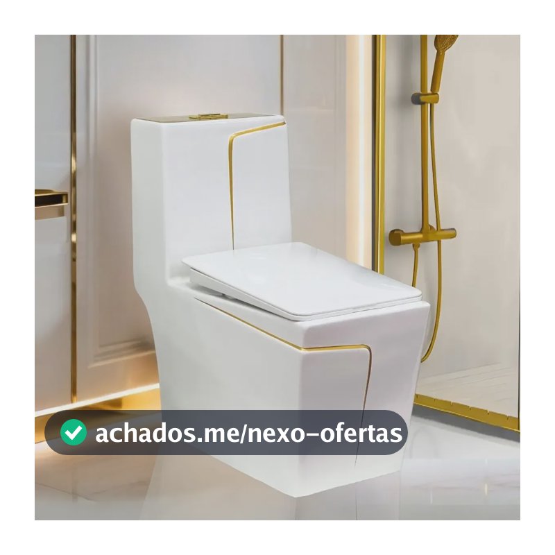 Vaso Sanitário Monobloco Acoplada Las Vegas Gold + Cor Las Vegas Tampa Dourada