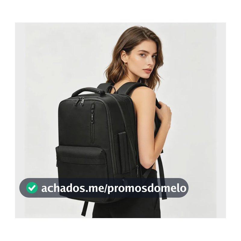 Mochila para Notebook Feminina Expansível de 25L a 40L, com USB e Impermeável