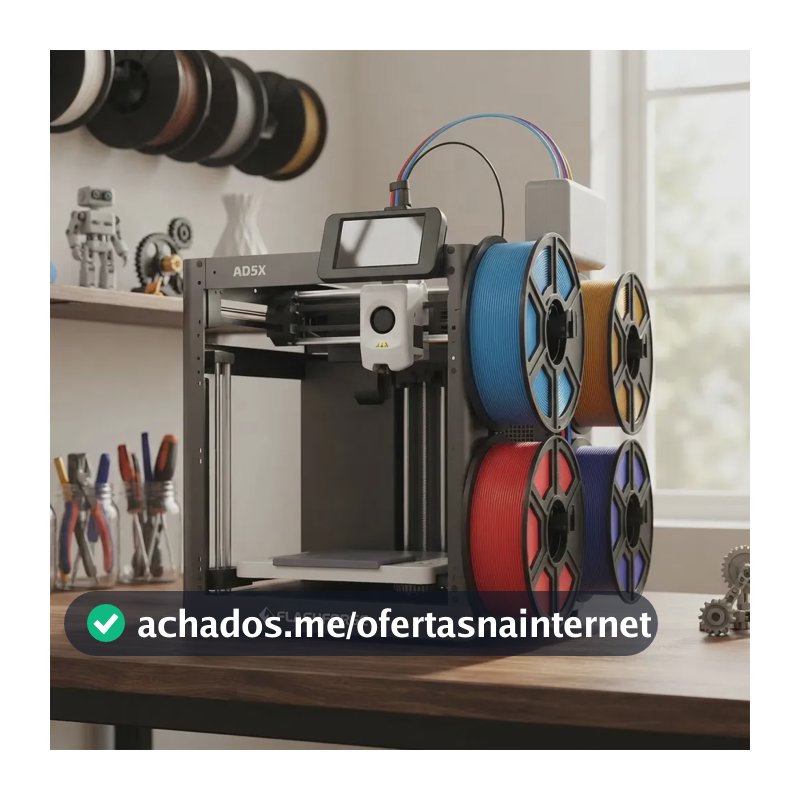 Impressora 3D Flashforge Ad5x Preto Multimaterial Com Touchscreen