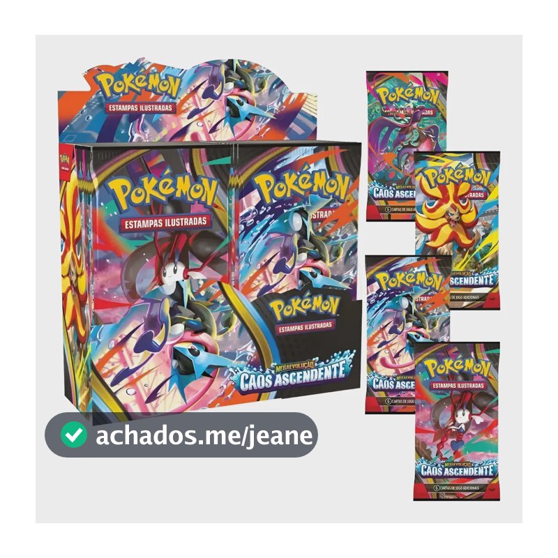 Pokémon Box 36 Boosters Caos Ascendente M Greninja Pré Venda Português