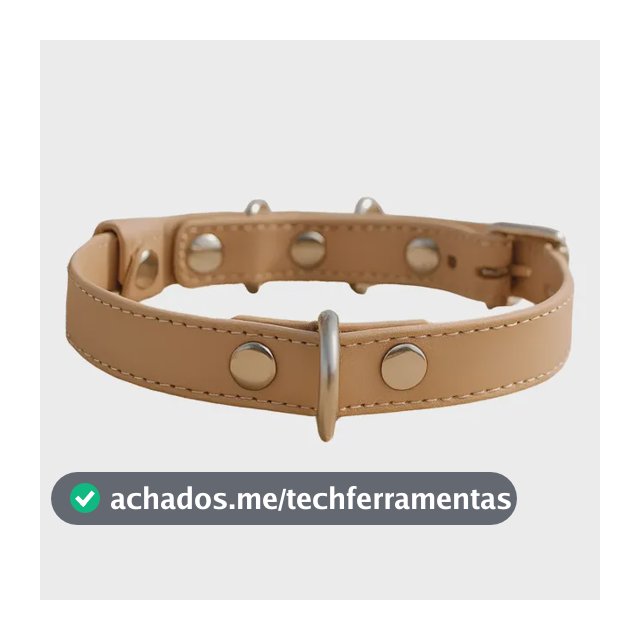 Coleira Cachorro Couro Legítimo Moda Luxo Básica Casual Fofa