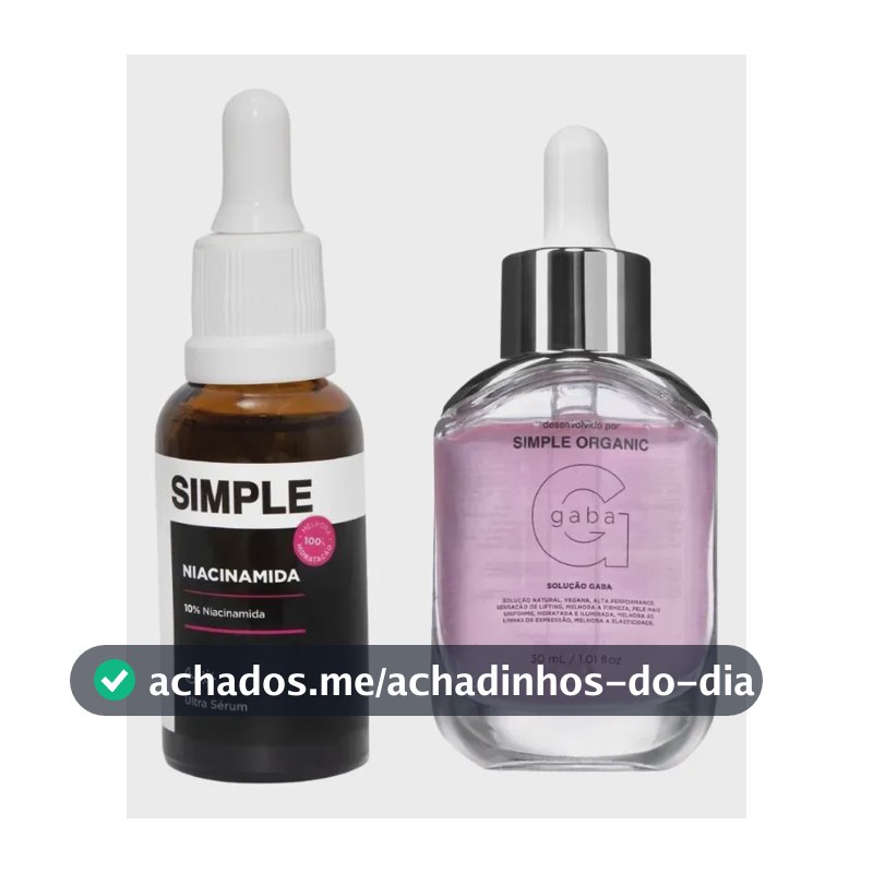 Kit Sérum Solução Facial Niacinamida + Gaba Simple Organic