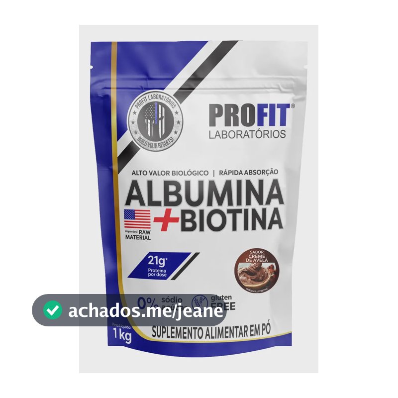 Albumina Profit Labs em pó sabor Creme de avelã x 1kg