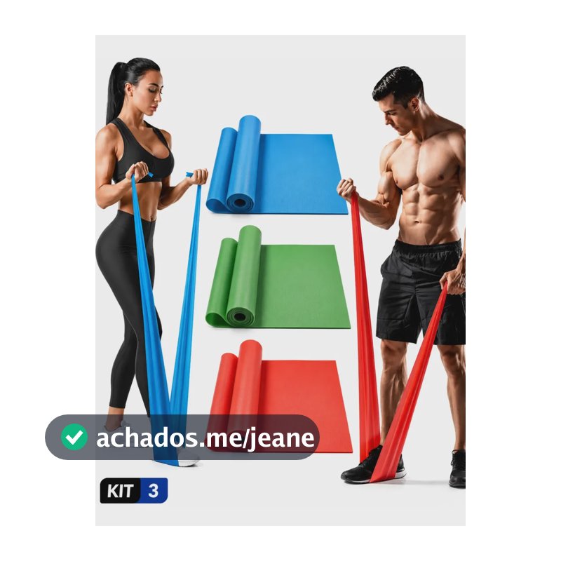 Faixa Elástica Kit 3 Thera Band Exercicios Fisioterapia Sortido