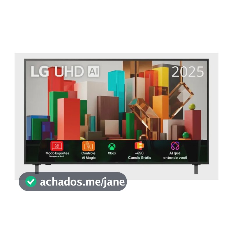 Smart TV Profissional 4K 43" LG UHD 43AU801 Processador α7 AI Ger8 Super Upscaling Google Cast Alexa Integrado Controle AI Smart Magic WebOS 25