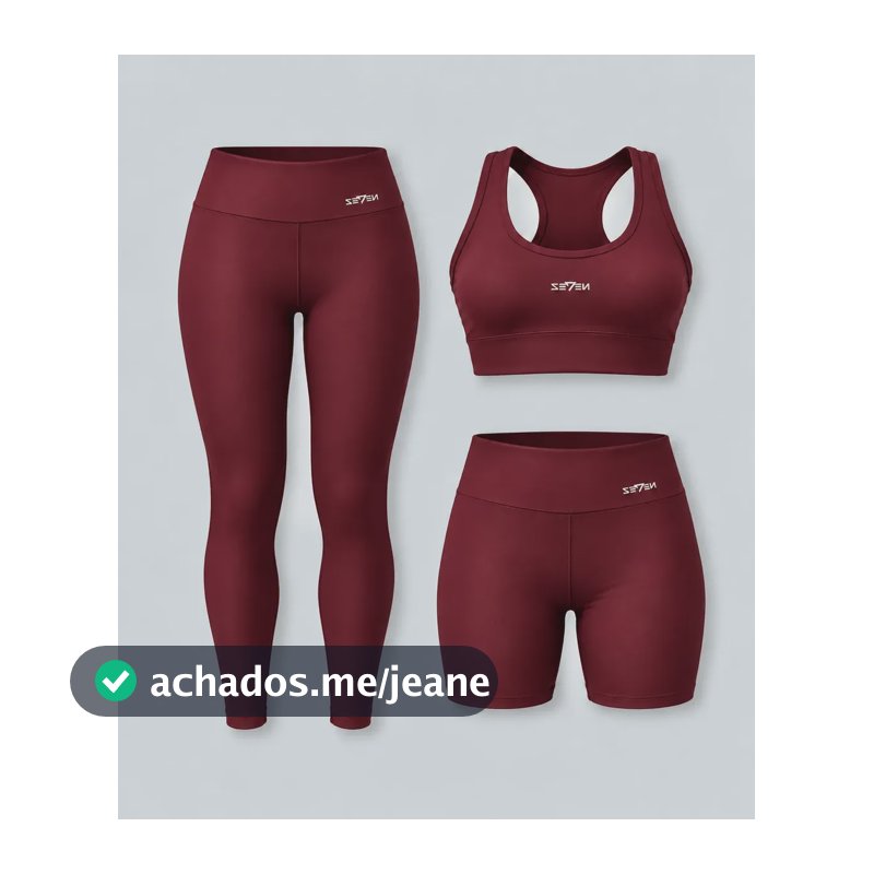 Kit Conjunto Feminino Fitness Top Nadador + Legging + Short Bordô G