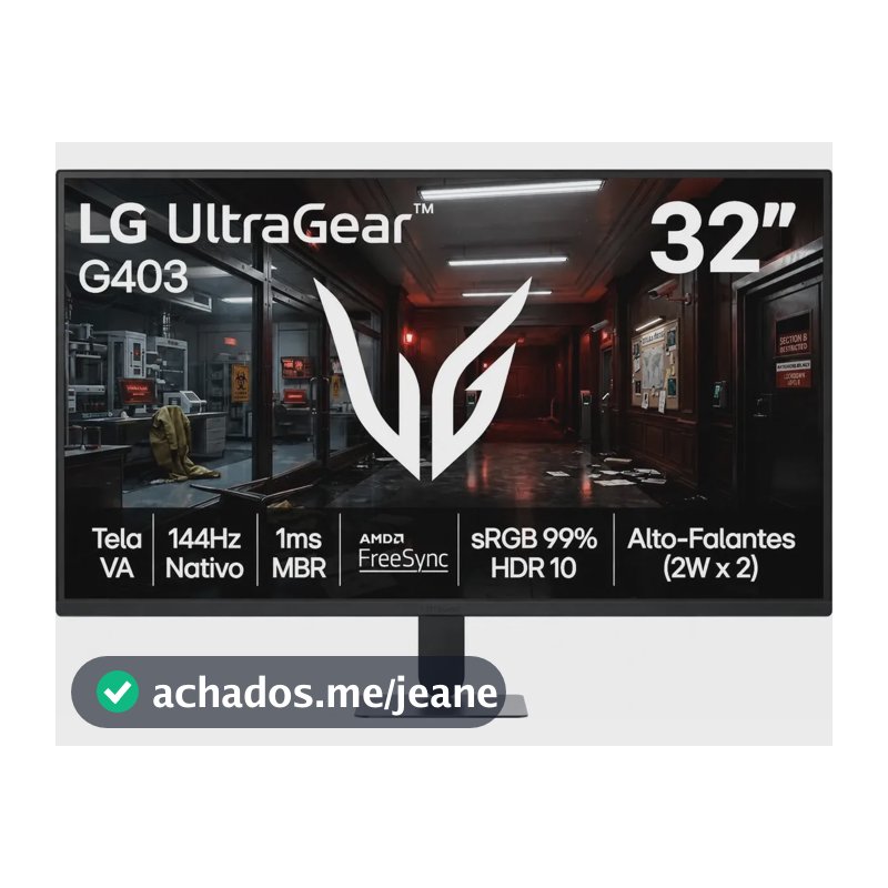 Monitor LG Ultragear 32 Tela Va Fhd 144hz 1ms - 32g403b Preto 127/220v